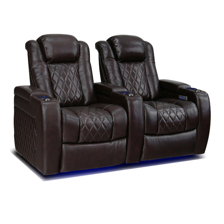 Valencia Theater Seating Tuscany 68.25'' Wide Genuine Leather Power